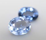 Редкая пара синих шпинелей высокой чистоты 1,08 карата