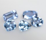Редкий набор из 5 синих шпинелей высокой чистоты 2,72 карата