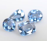 Редкий набор из 4 синих шпинелей высокой чистоты 2,02 карата