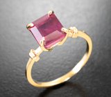 Золотое кольцо с насыщенным рубином 3,3 карата