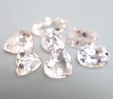 Крупный набор из 7 морганитов различных огранок 16,43 карата
