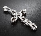 Серебряный кулон-крест с дымчатым кварцем