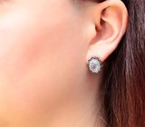 Серебряные серьги с голубыми топазами