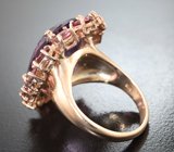 Серебряное кольцо с аметистом 13,84 карата и турмалинами