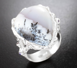Серебряное кольцо с моховым агатом 16,79 карата Серебро 925
