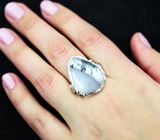 Серебряное кольцо с моховым агатом 16,79 карата Серебро 925
