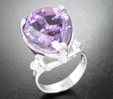 Серебряное кольцо с крупным аметистом 17,43 карата