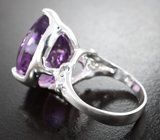 Серебряное кольцо с крупным аметистом 17,43 карата