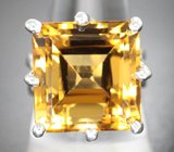 Серебряное кольцо с крупным цитрином 19,57 карата