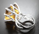 Серебряное кольцо с крупным цитрином 19,57 карата
