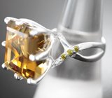 Серебряное кольцо с крупным цитрином 19,57 карата