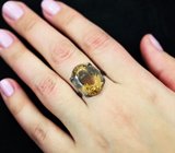 Серебряное кольцо с крупным цитрином 15,39 карата
