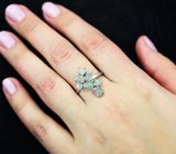 Эффектное серебряное кольцо с кристаллическими эфиопскими опалами
