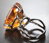 Серебряное кольцо с крупным цитрином 28,26 карата