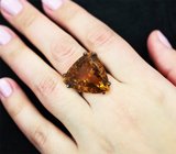 Серебряное кольцо с крупным цитрином 28,26 карата