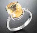 Стильное серебряное кольцо с цитрином