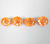 Редкий набор из 4 спессартинов 6,04 карата