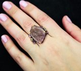 Серебряное кольцо с резным аметрином, аметистами и голубыми топазами