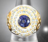 Серебряное кольцо с синим сапфиром Серебро 925