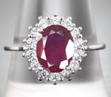 Серебряное кольцо с крупным рубином