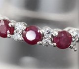 Замечательное серебряное кольцо с рубинами