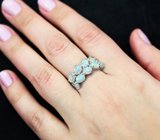 Превосходное серебряное кольцо с кристаллическими эфиопскими опалами