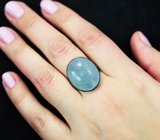 Сернебряное кольцо с аквамарином 20,12 карата и аметистами
