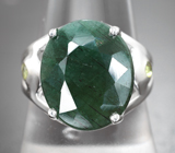 Серебряное кольцо с изумрудом 6,03 карата и перидотами Серебро 925