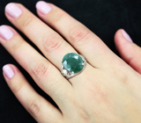 Серебряное кольцо с изумрудом 6,03 карата и перидотами Серебро 925