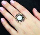 Серебряное кольцо с ларимаром, аметистами и голубыми топазами