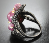 Серебряное кольцо с корундами 9,26 карата Серебро 925