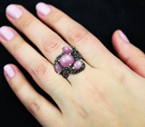 Серебряное кольцо с корундами 9,26 карата Серебро 925