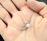 Серебряное колье с жемчугом