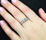 Серебряное кольцо с кристаллическим эфиопским опалом и танзанитами