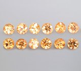 Набор из 12 спессартинов 2,22 карата