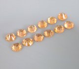 Набор из 12 спессартинов 2,22 карата