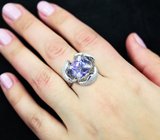 Объемное скульптурное кольцо из золота 750 пробы с безупречным чистейшим танзанитом 7,55 карата и 147 бриллиантами