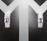 Стильные серебряные серьги с иолитами