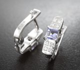 Стильные серебряные серьги с иолитами