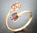 Золотое кольцо с редкими насыщенными гранатами со сменой цвета 1,67 карата