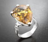 Серебряное кольцо с крупным цитрином