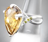 Серебряное кольцо с крупным цитрином