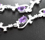 Изысканный серебряный браслет с аметистами
