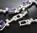 Изысканный серебряный браслет с аметистами