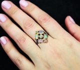 Серебряное кольцо с кристаллическими эфиопскими опалами