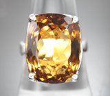 Серебряное кольцо с крупным цитрином