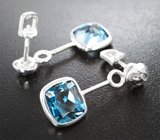 Серьги с топазами 6,93 карата Серебро 925