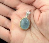 Серебряный кулон с аквамарином и голубыми топазами