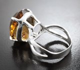 Серебряное кольцо с крупным цитрином