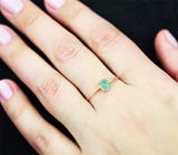Золотое кольцо с уральским изумрудом 0,35 карата